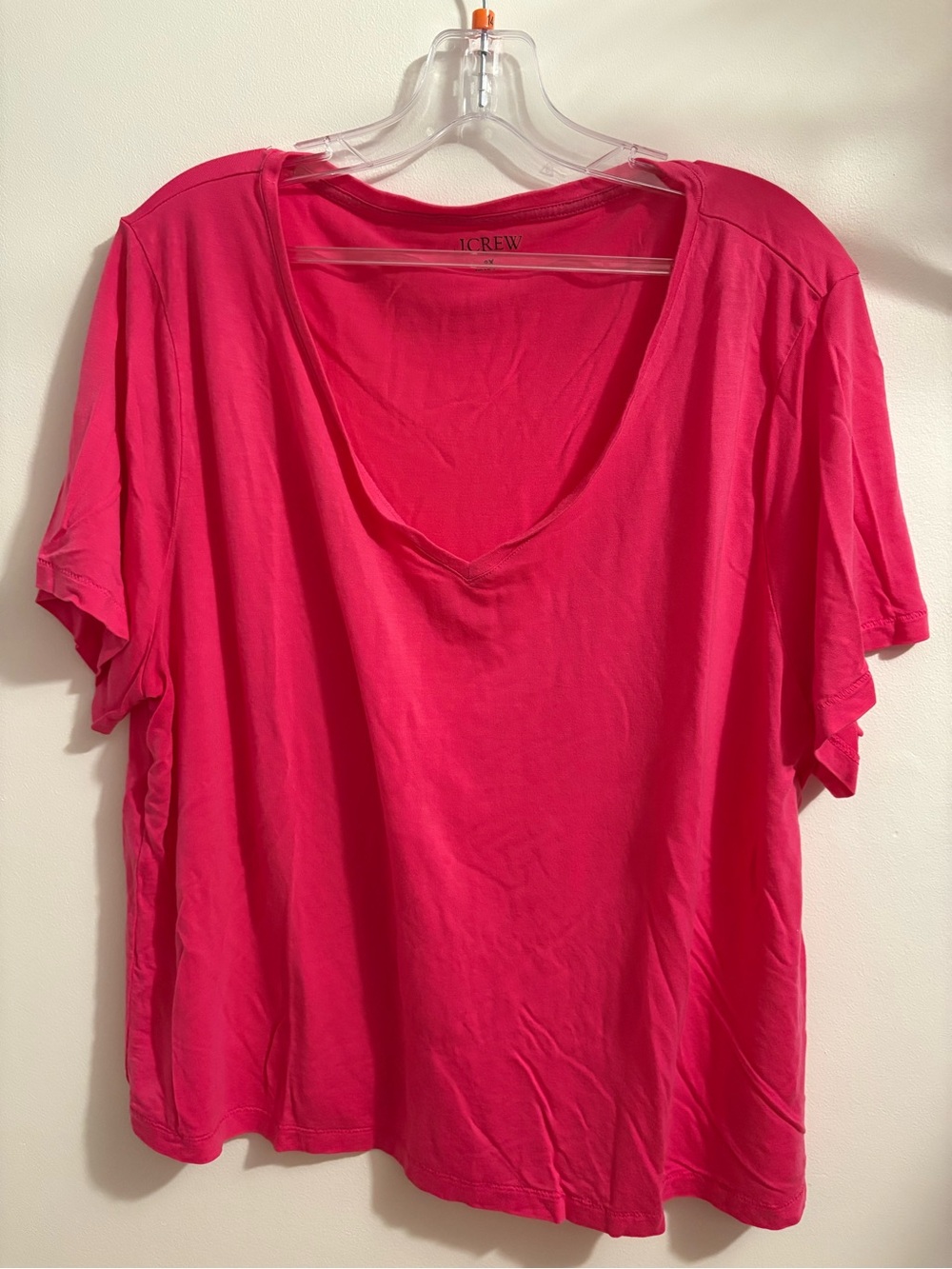 J. Crew Bright Fuchsia Short-Sleeve V-Neck Tee